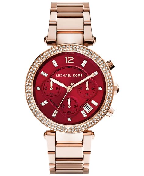 michael kors women's parker rose gold|Michael Kors parker chronograph.